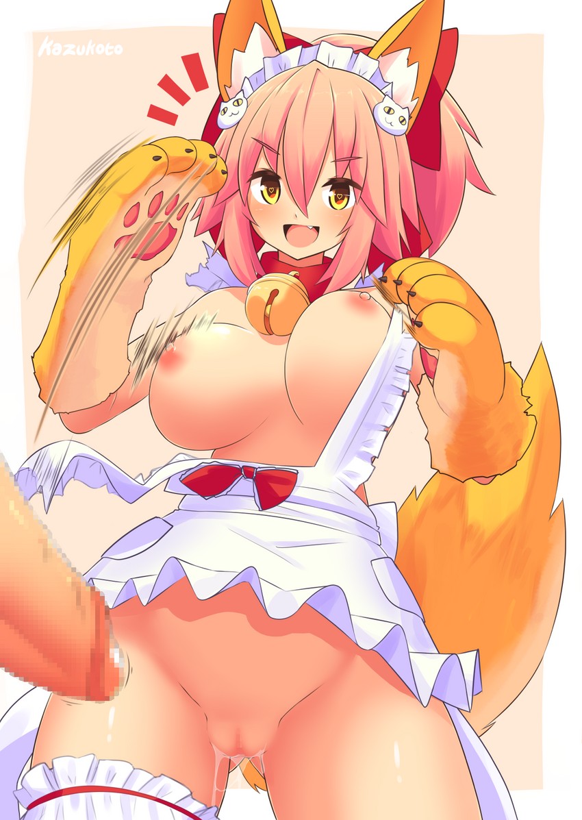 tamamo and tamamo cat (fate and 1 more) drawn by kazukoto
