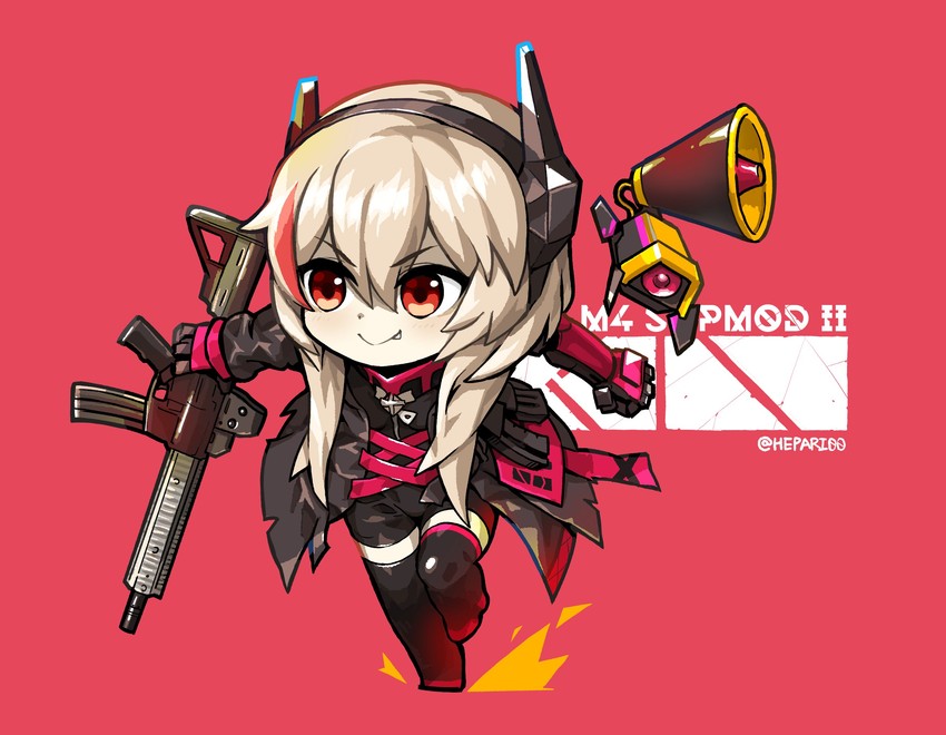 m4 sopmod ii and banana (girls' frontline) drawn by hepari