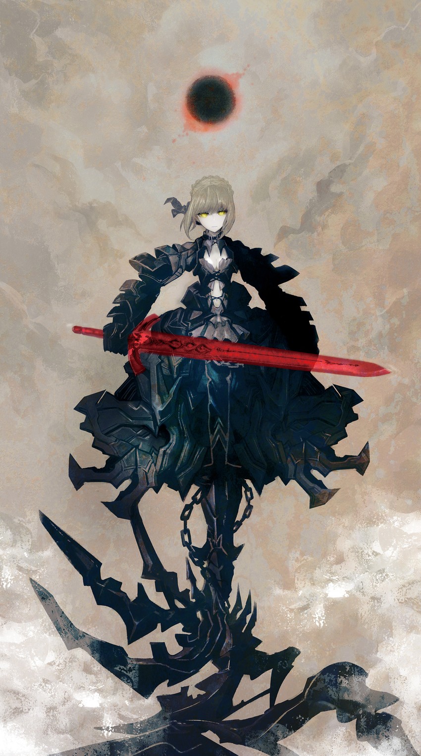 artoria pendragon and saber alter (fate and 2 more) drawn by huke