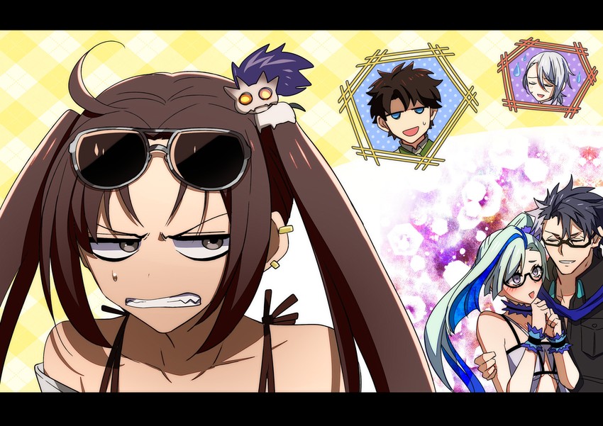 fujimaru ritsuka, yu mei-ren, brynhild, sigurd, and prince of lan ling (fate and 1 more) drawn by honchu