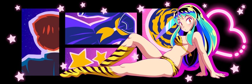 lum and moroboshi ataru (urusei yatsura) drawn by nka_46