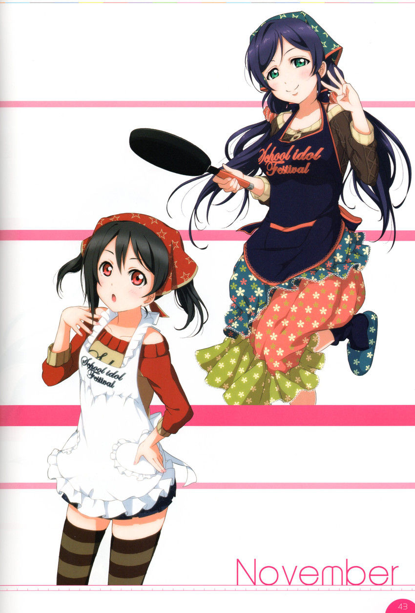 tojo nozomi and yazawa nico (love live! and 2 more)