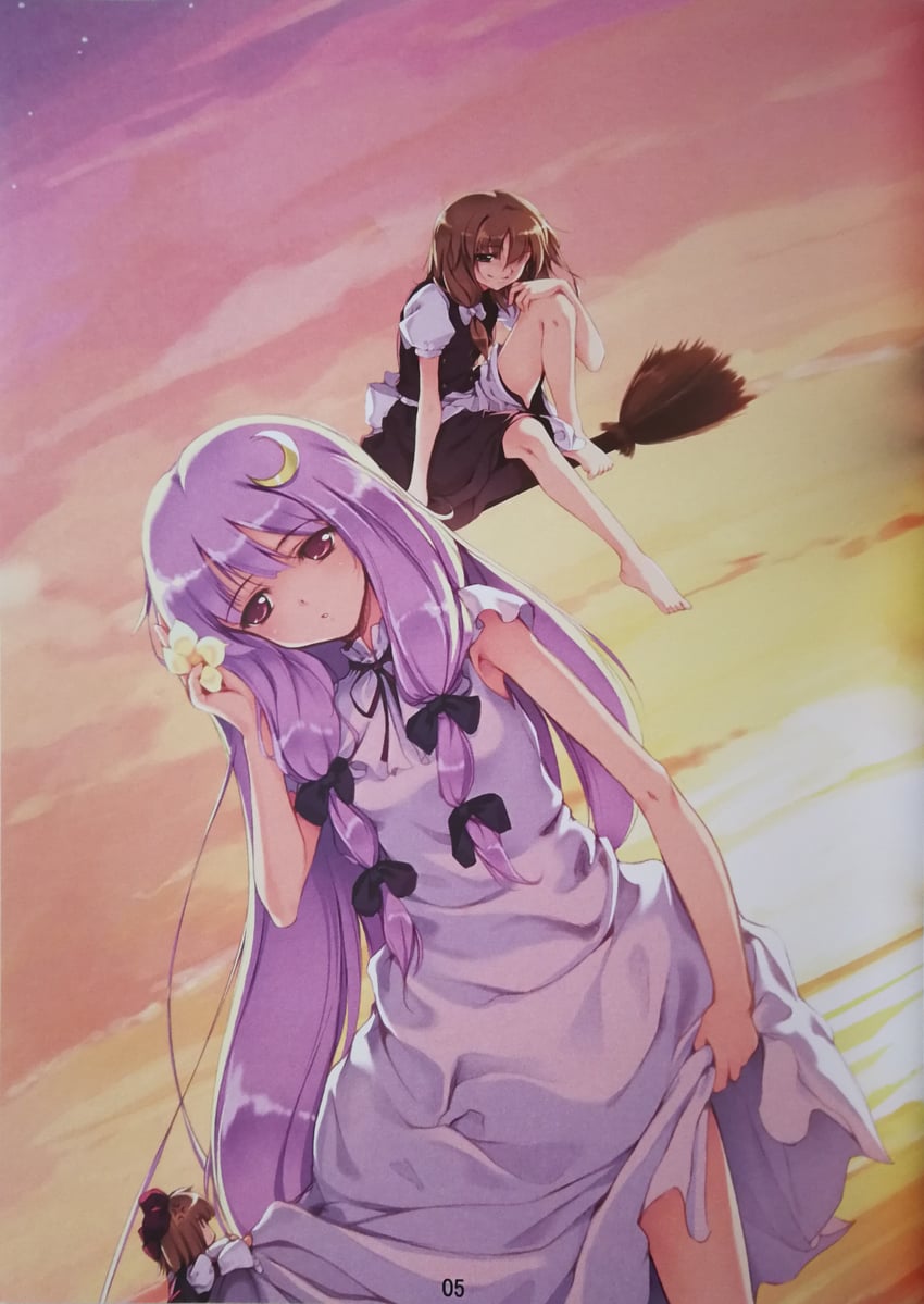 kirisame marisa, patchouli knowledge, and shanghai doll (touhou) drawn by ke-ta