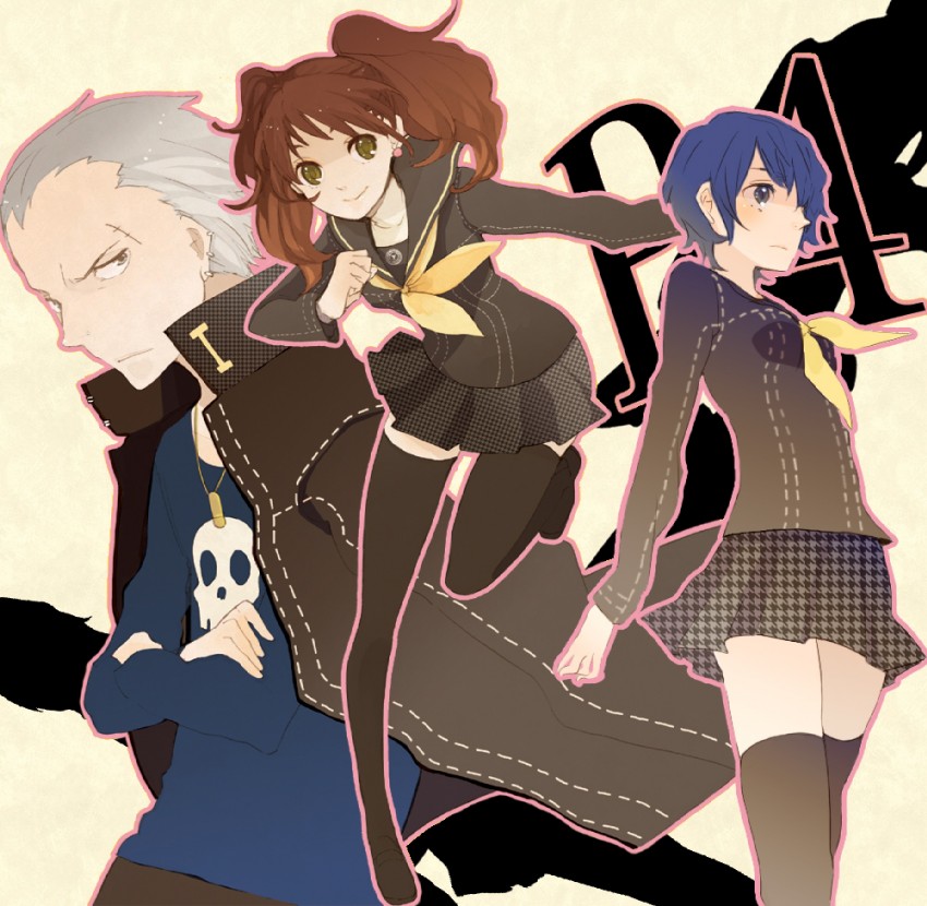 shirogane naoto, kujikawa rise, and tatsumi kanji (persona and 1 more) drawn by hagiko