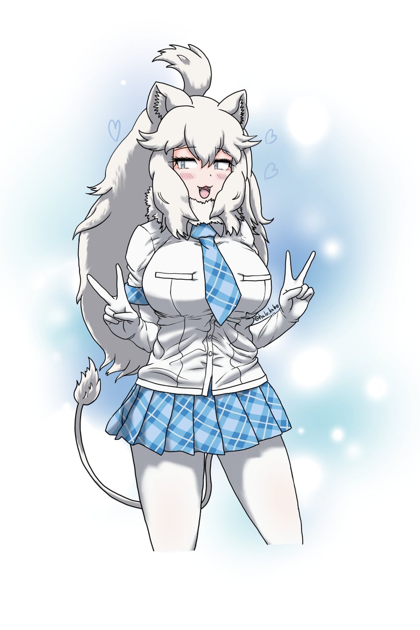 white lion (kemono friends and 1 more) drawn by haro_(halo_kabe)