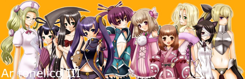 saki, finnel, cocona vatel, soma, filament, and 5 more (ar tonelico and 1 more) drawn by inumori_sayaka