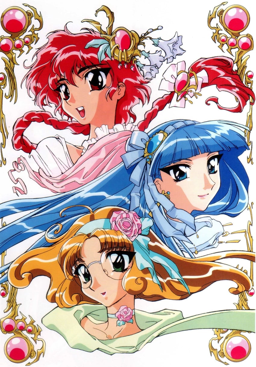 shidou hikaru, ryuuzaki umi, and hououji fuu (magic knight rayearth) drawn by ishida_atsuko