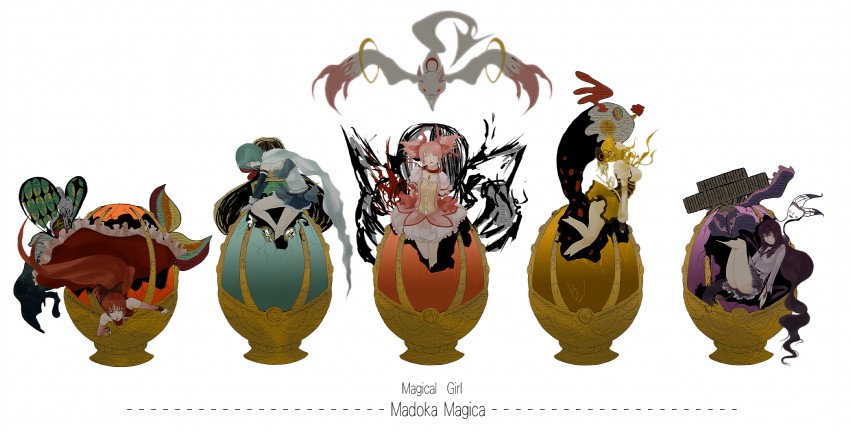 akemi homura, kaname madoka, miki sayaka, sakura kyoko, tomoe mami, and 6 more (mahou shoujo madoka magica) drawn by fuki_raito