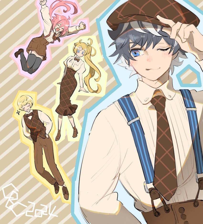 astolfo, bradamante, roland, and charlemagne (fate and 1 more) drawn by i_(mochi)
