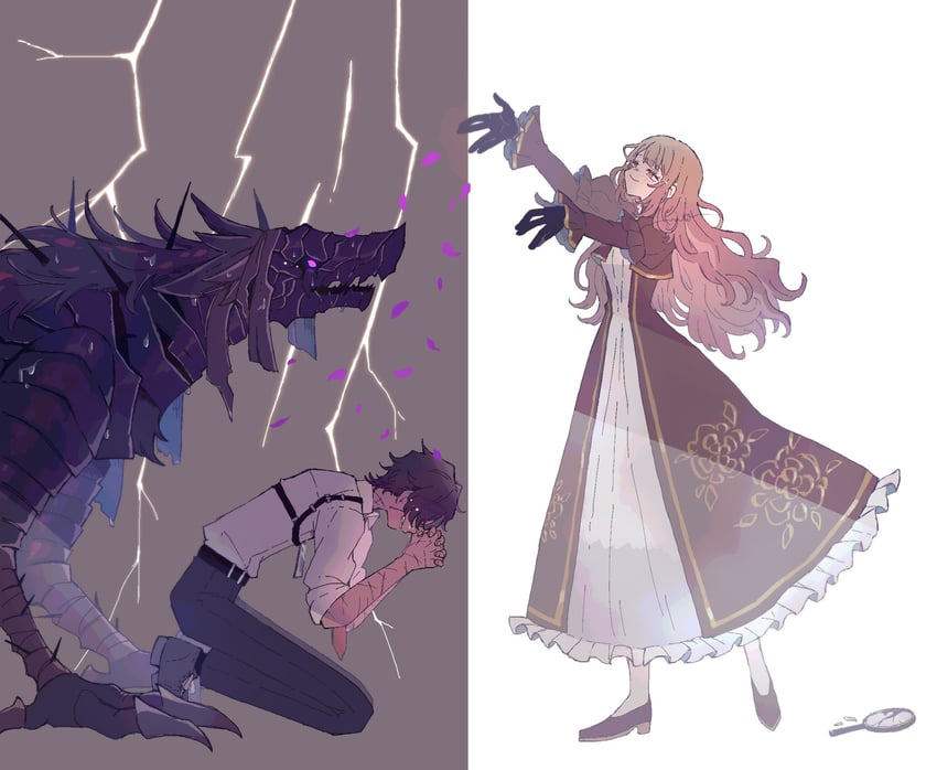 heathcliff and catherine (project moon and 1 more) drawn by nito