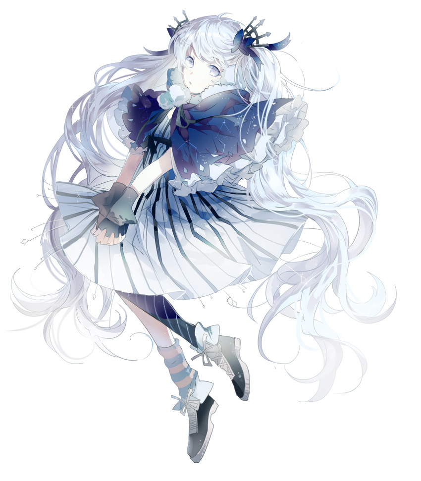 hatsune miku and fuyu no yoru miku (vocaloid) drawn by goodman_(modapi95)