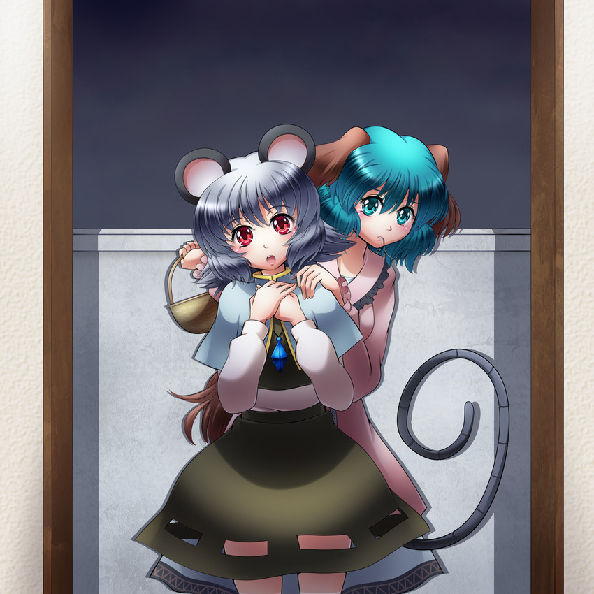 nazrin and kasodani kyouko (touhou) drawn by raionsan