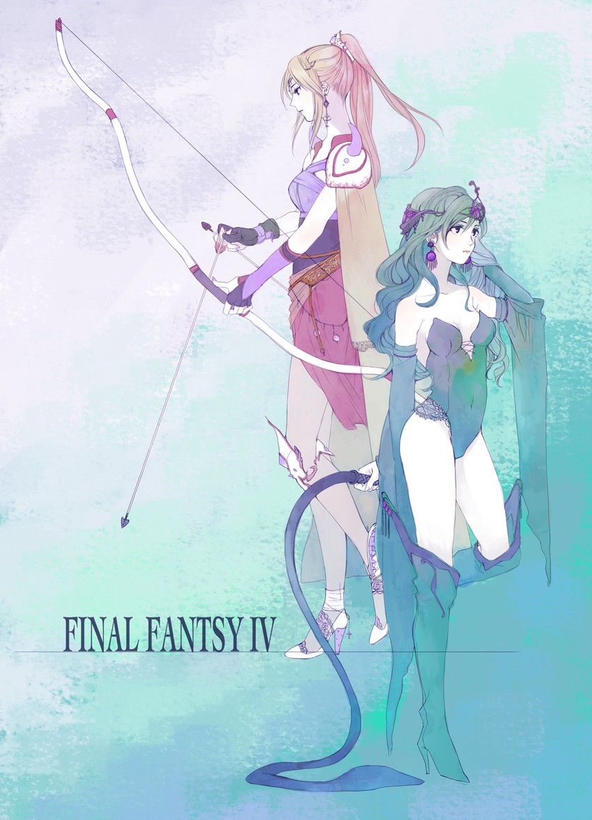 rydia and rosa farrell (final fantasy and 1 more) drawn by halu-ca