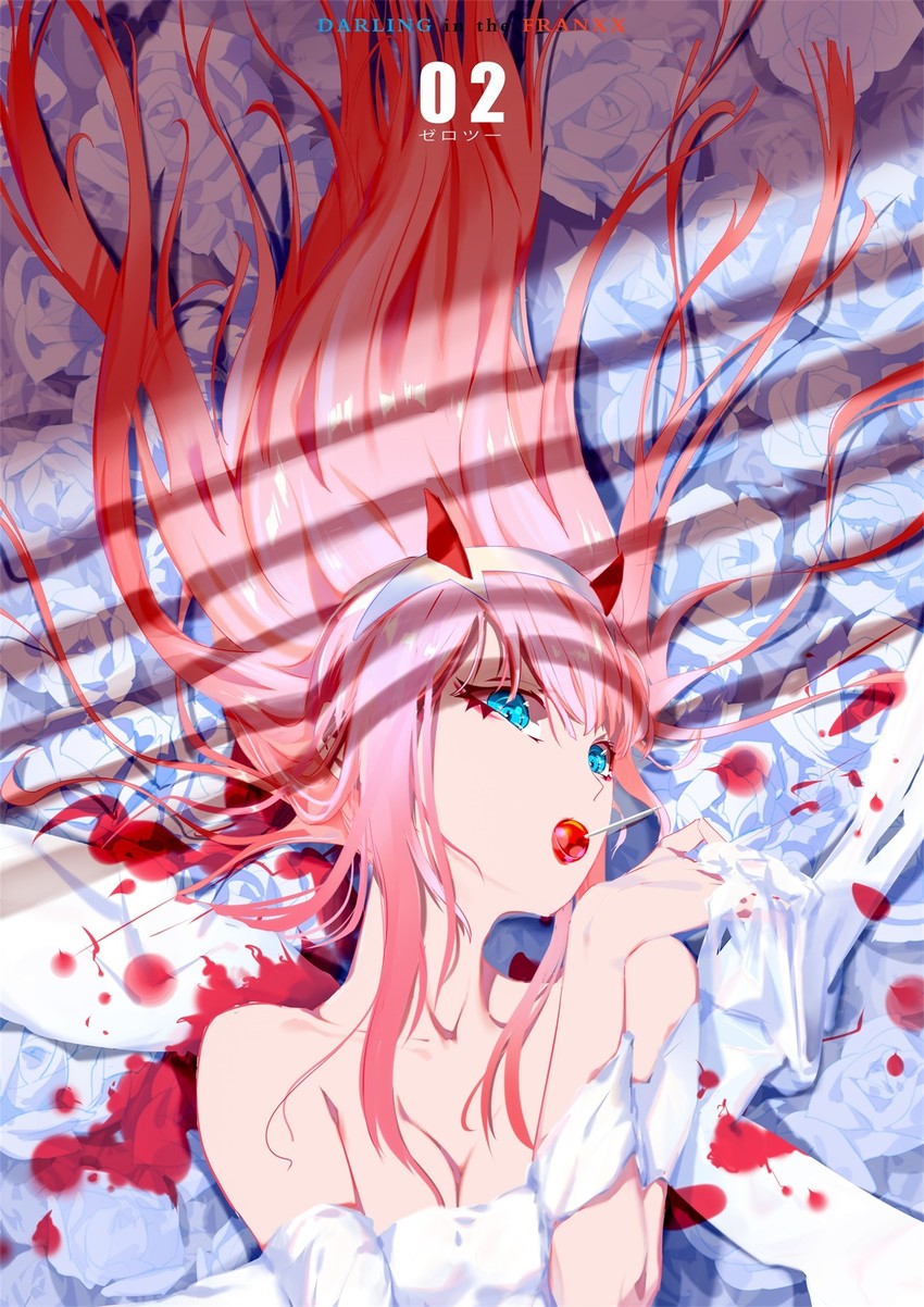 zero two (darling in the franxx) drawn by ya_yan