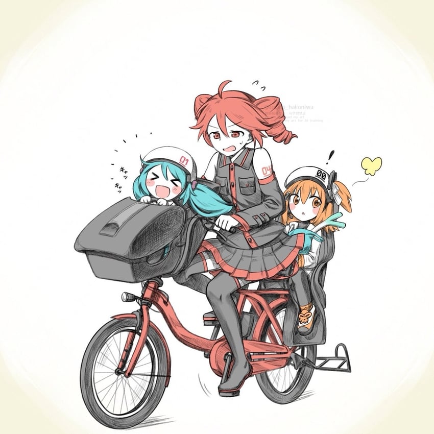 hatsune miku, kasane teto, and adachi rei (vocaloid and 2 more) drawn by amau_totori
