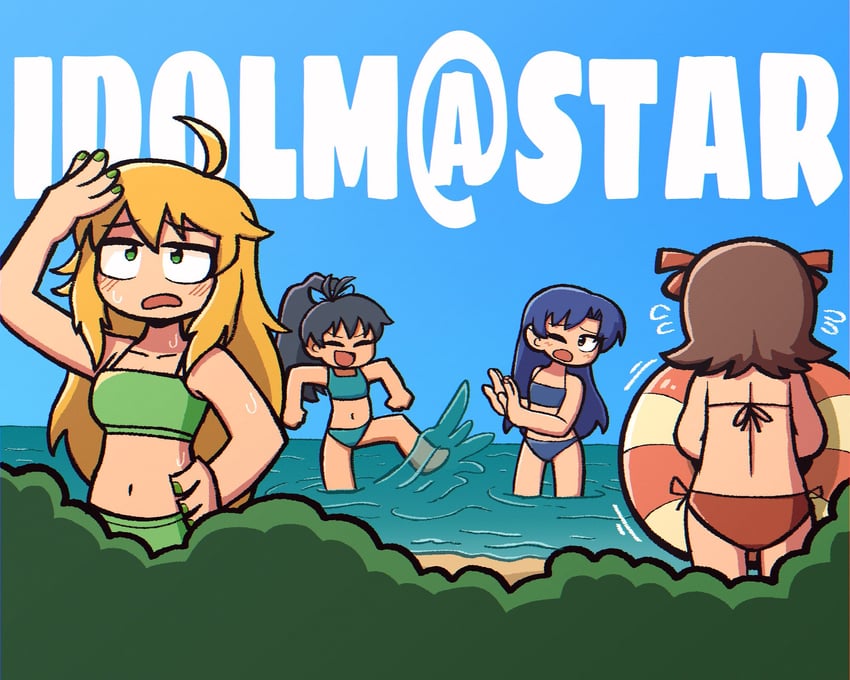 hoshii miki, kisaragi chihaya, amami haruka, and ganaha hibiki (idolmaster and 2 more) drawn by fis_(t83192933)