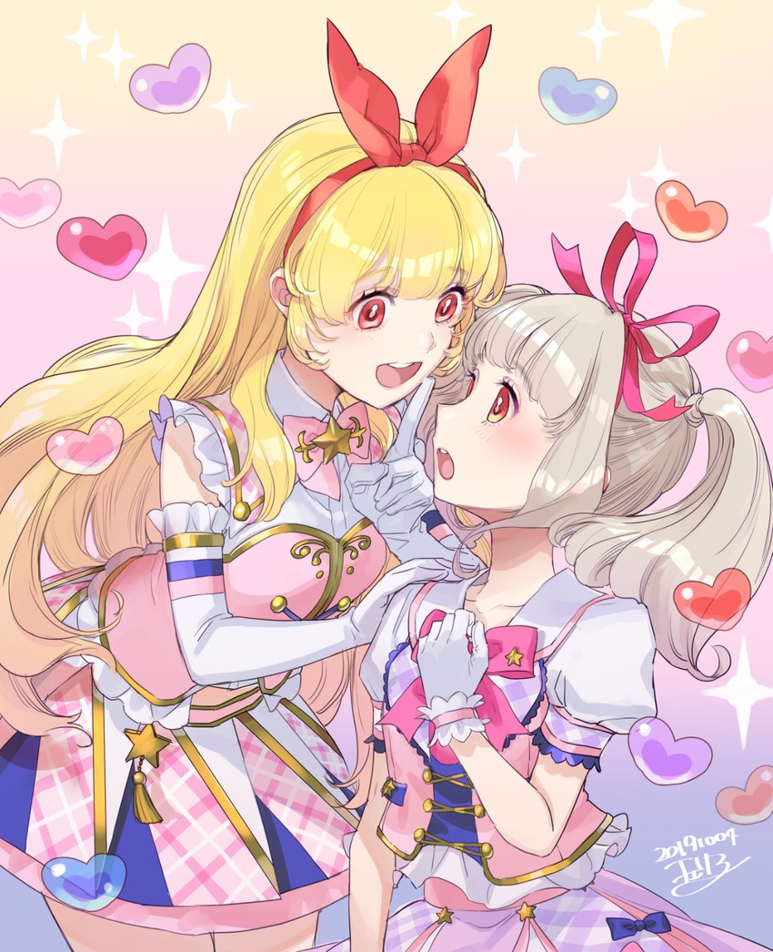 hoshimiya ichigo and kiseki raki (aikatsu! and 1 more) drawn by cherico