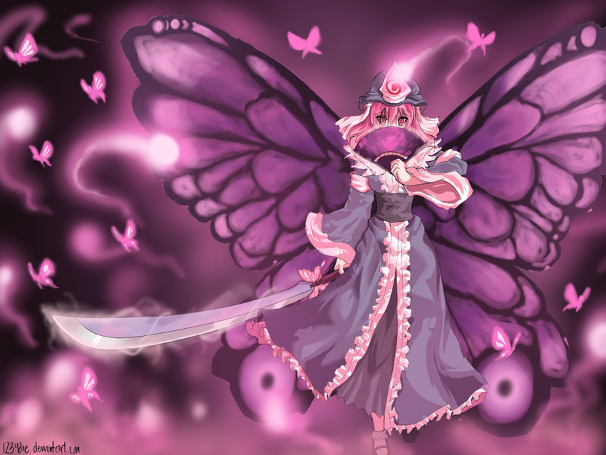 saigyouji yuyuko (touhou) drawn by venomousblaze