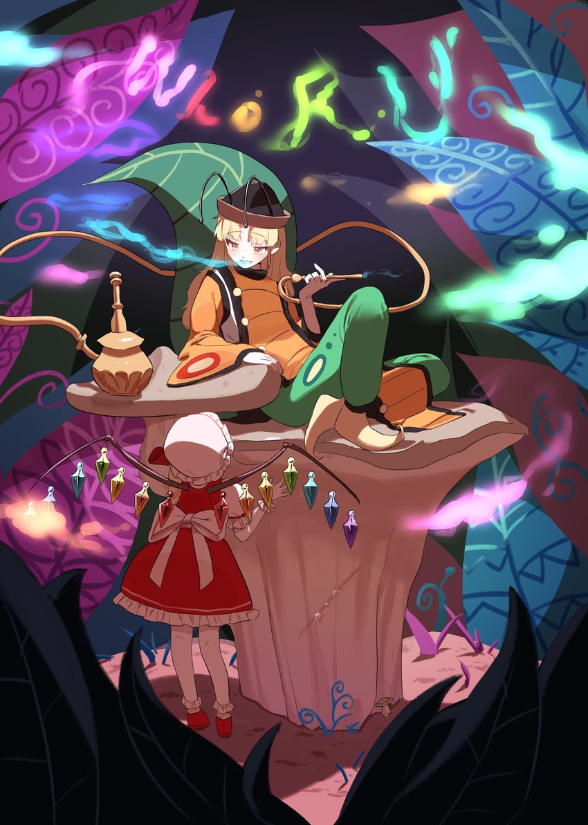flandre scarlet and matara okina (touhou and 1 more) drawn by vuluhappy