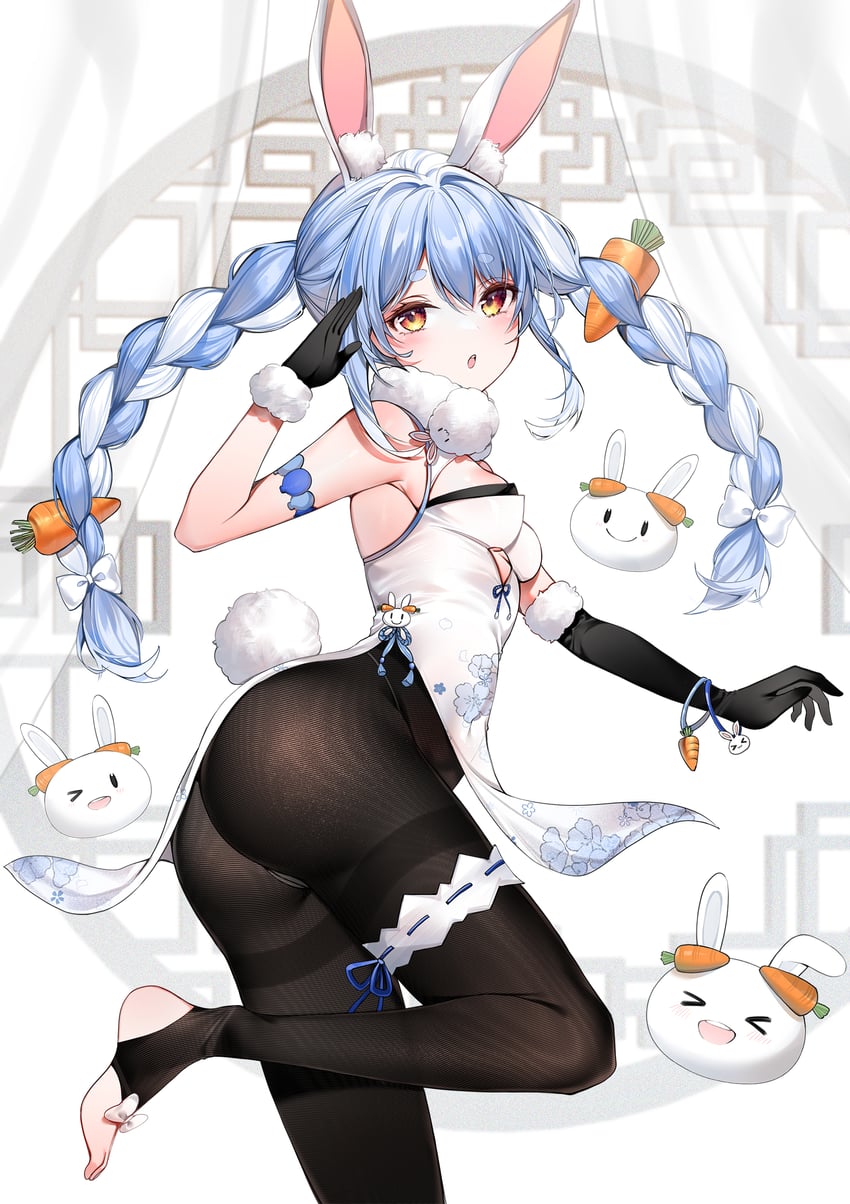 usada pekora, don-chan, and pekomon (hololive) drawn by yukineko1018
