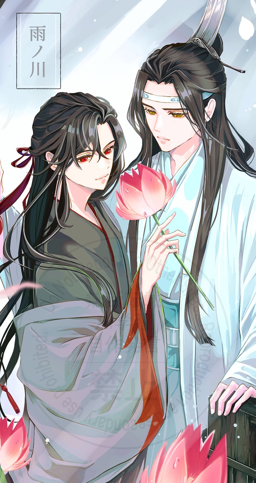 wei wuxian and lan wangji (modao zushi) drawn by tou_tou23