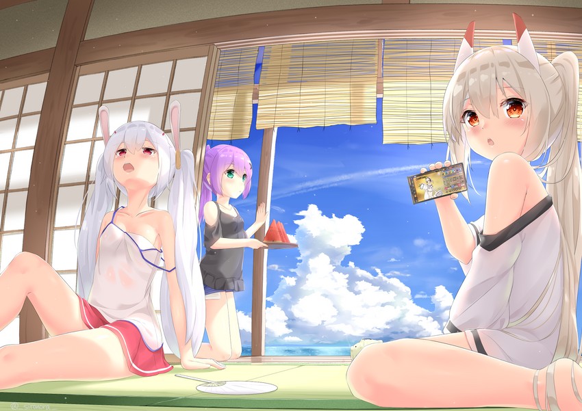 ayanami, laffey, and javelin (azur lane) drawn by sironora
