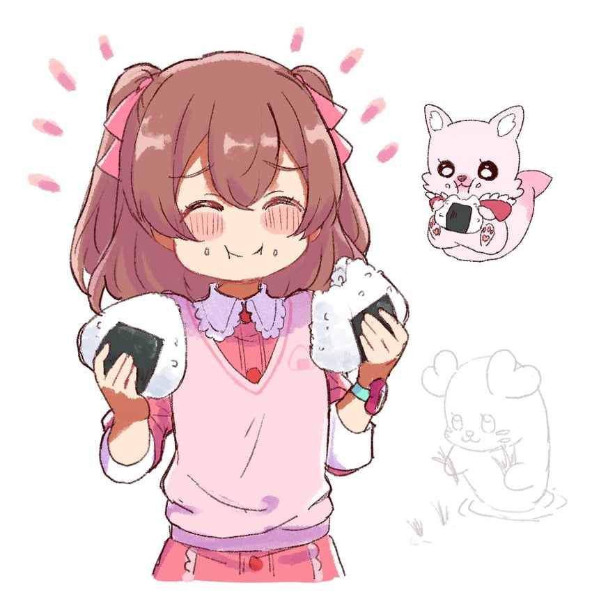 nagomi yui, kome-kome, and kururun (precure and 2 more) drawn by piku_(another_pikuru)