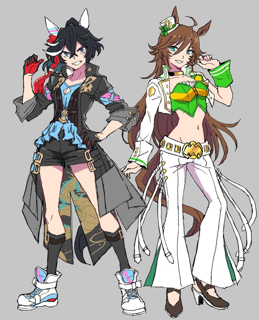 mr. c.b. and katsuragi ace (umamusume) drawn by potomithu