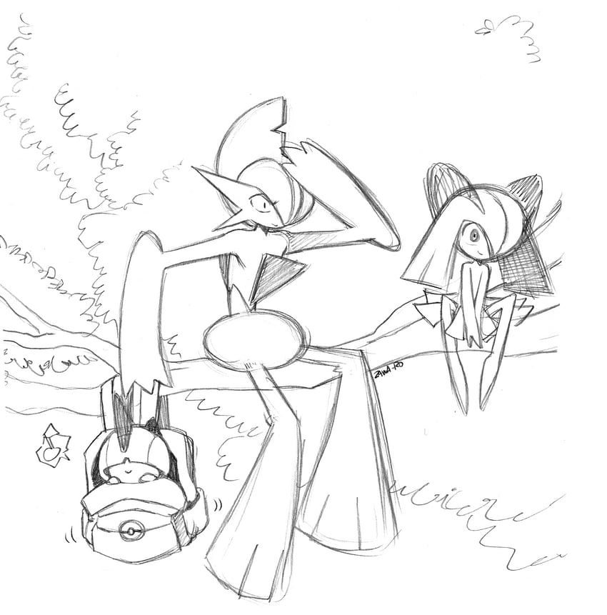 kirlia, gallade, and ralts (pokemon) drawn by superiordutchsauce