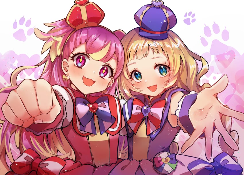 inukai komugi, inukai iroha, cure wonderful, and cure friendy (precure and 1 more) drawn by lazy_orange