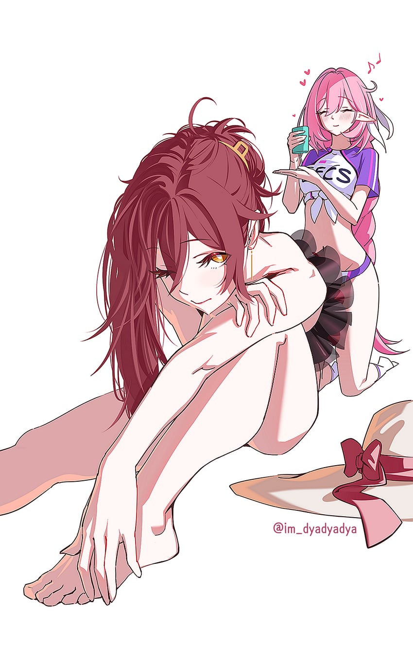 elysia and eden (honkai and 1 more) drawn by dyadyadya