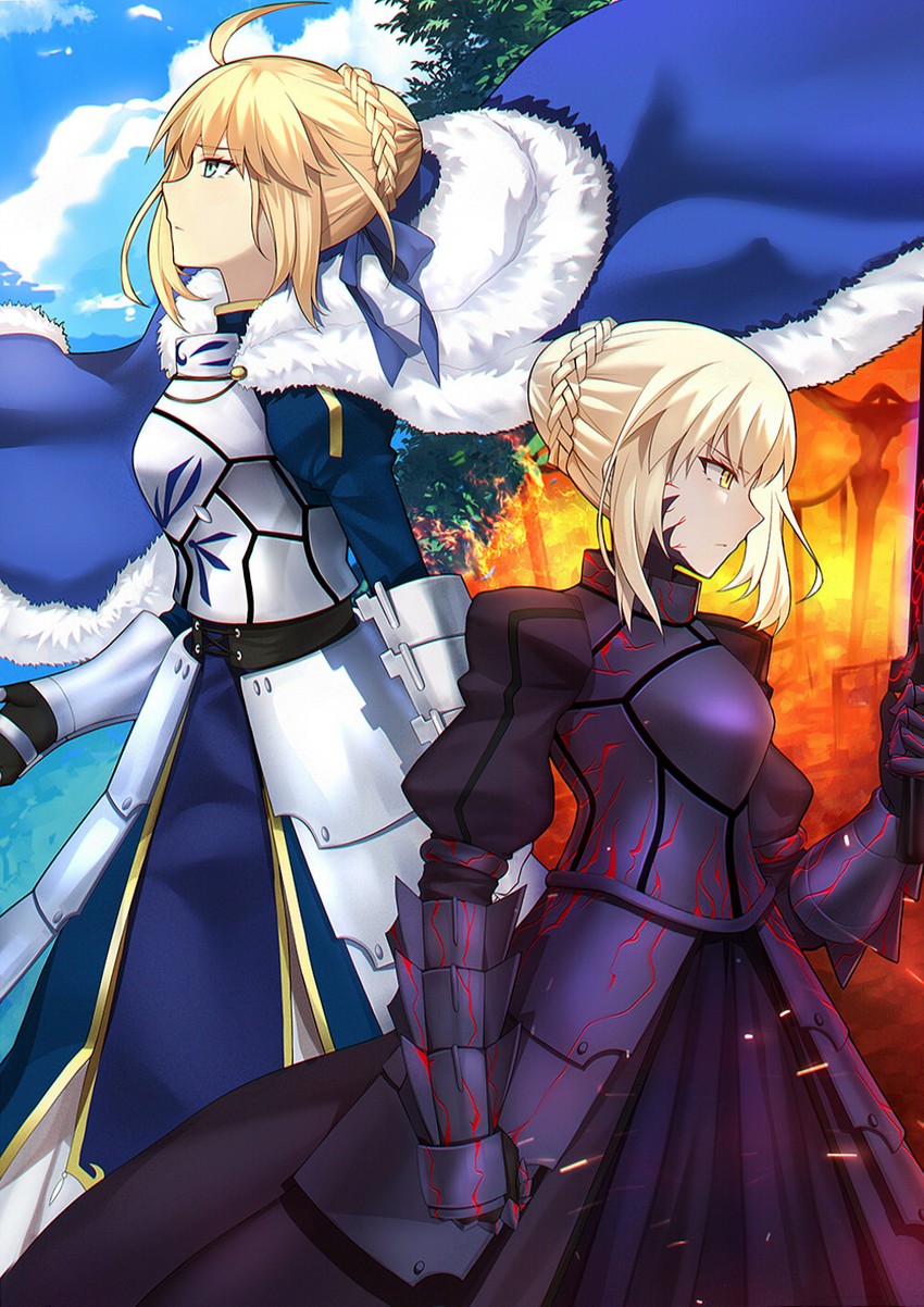 artoria pendragon, saber, and saber alter (fate and 1 more) drawn by shigure_s