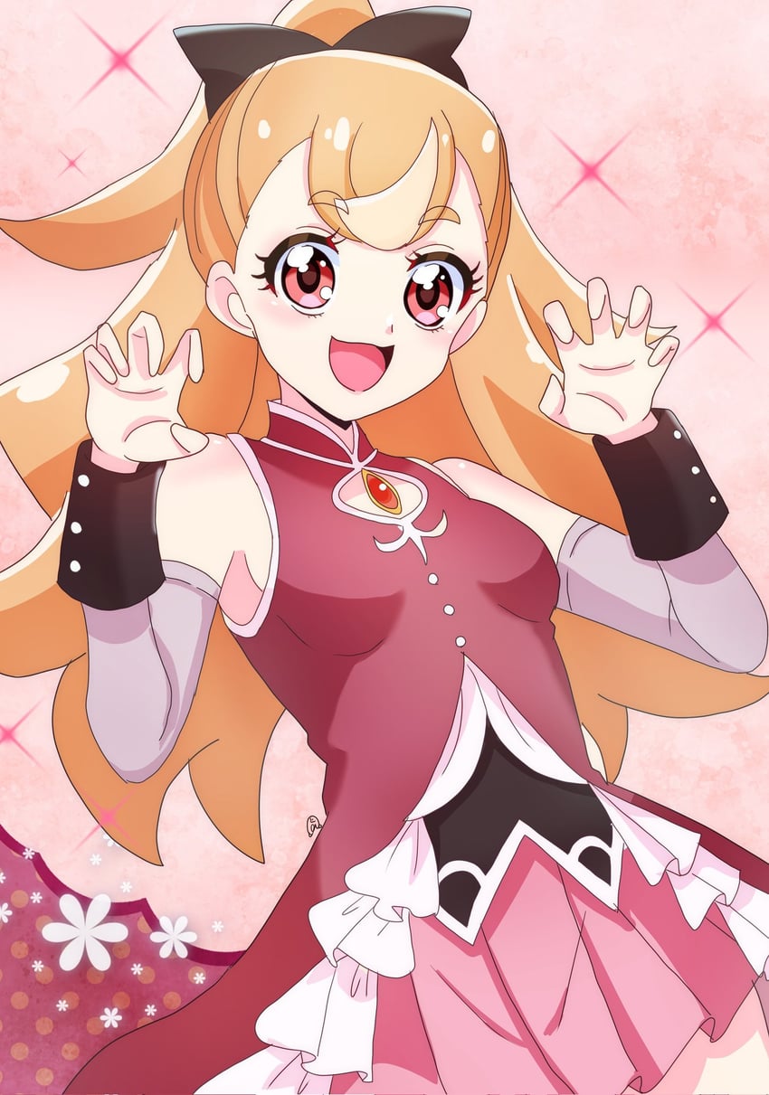 sakura kyoko, inukai komugi, and cure wonderful (mahou shoujo madoka magica and 2 more) drawn by momotarouooi