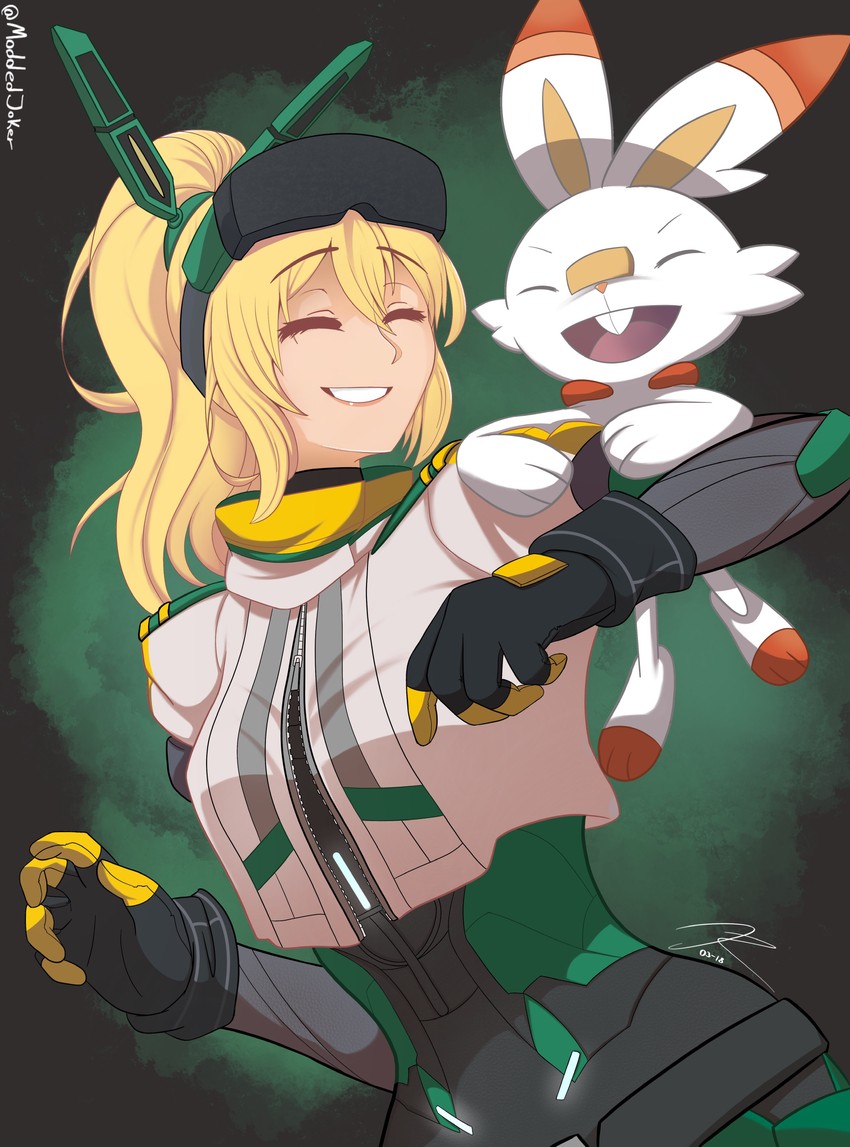 scorbunny and cameron maccloud (pokemon and 1 more) drawn by moddedjoker