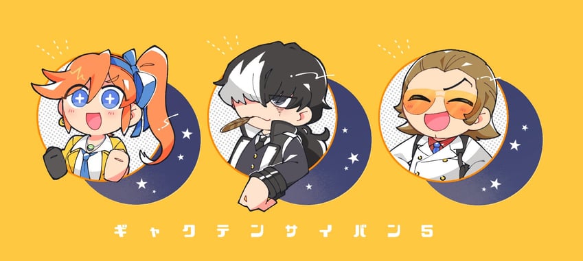 athena cykes, simon blackquill, and bobby fulbright (ace attorney and 1 more) drawn by shipen_(ssokiba156)