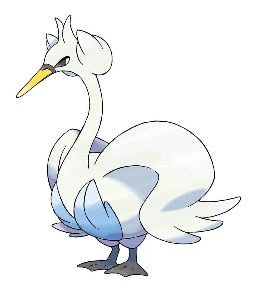 swanna (pokemon and 1 more) drawn by sugimori_ken