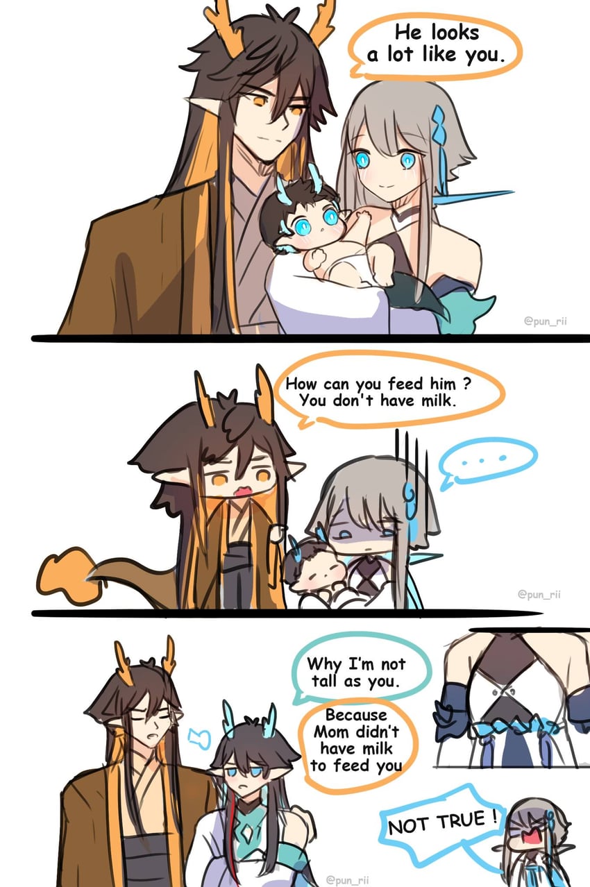 zhongli, dan heng, rex lapis, and guizhong (genshin impact and 3 more) drawn by pun-rii