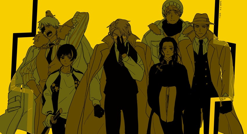 america, japan, russia, china, prussia, and 2 more (axis powers hetalia) drawn by misoko_(misonamezizou)