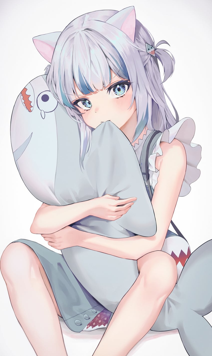 gawr gura and bloop (hololive and 1 more) drawn by gom_bear