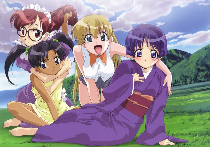 sakuraba aoi, minazuki chika, tina foster, and minazuki taeko (ai yori aoshi) drawn by hosoda_naoto