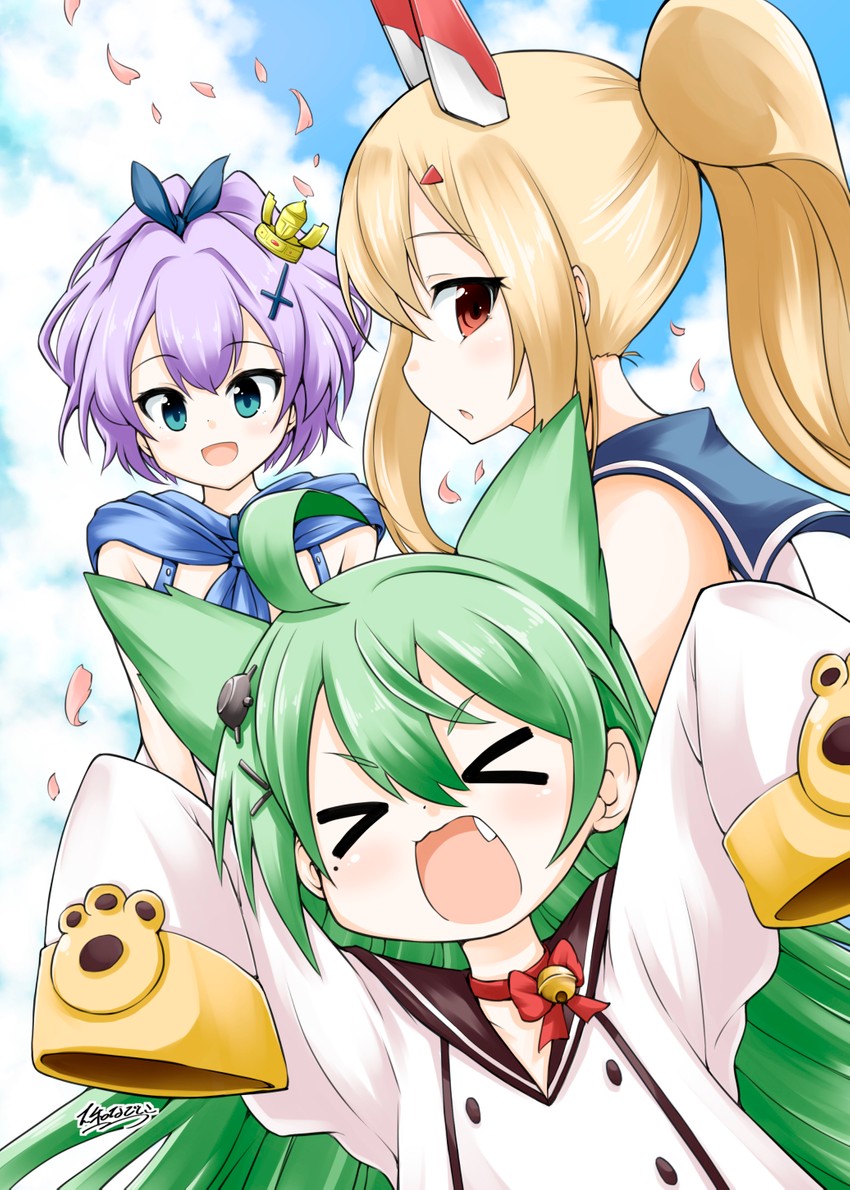 ayanami, javelin, and akashi (azur lane) drawn by yamato_nadeshiko