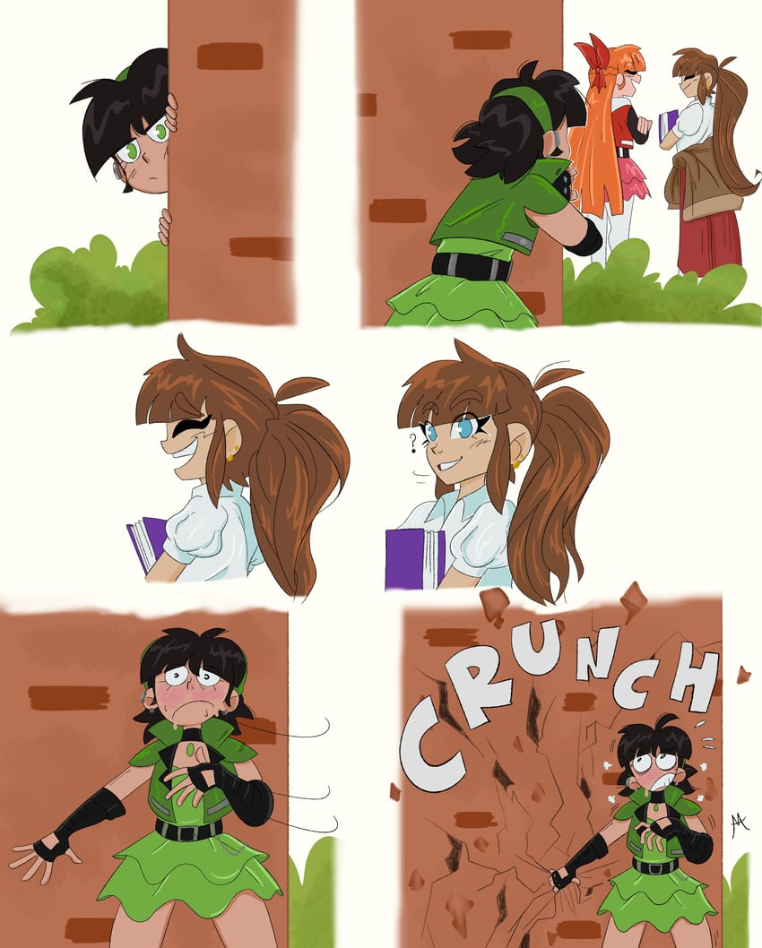 buttercup, blossom, and robin snyder (powerpuff girls) drawn by moccimu