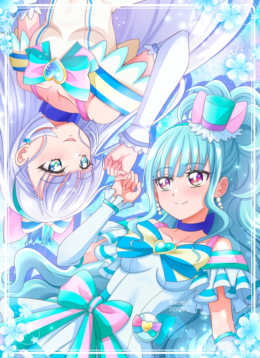 nekoyashiki yuki, nekoyashiki mayu, cure nyammy, and cure lillian (precure and 1 more) drawn by hanzou