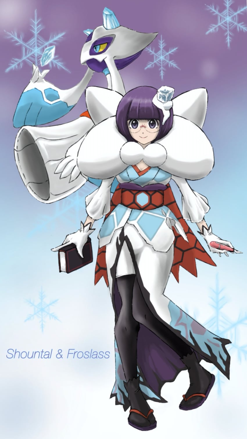 froslass and shauntal (pokemon and 1 more) drawn by taro_quidare