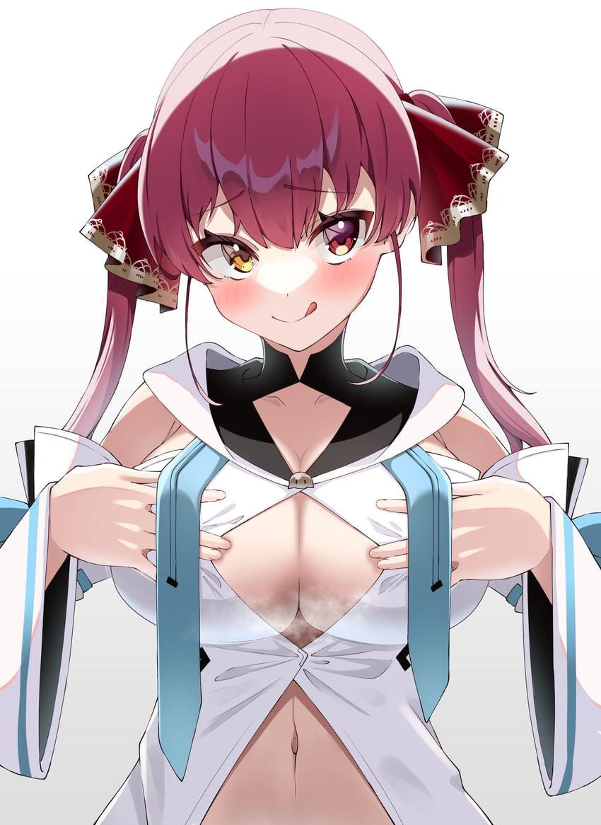 houshou marine and shirakami fubuki (hololive) drawn by aica_61