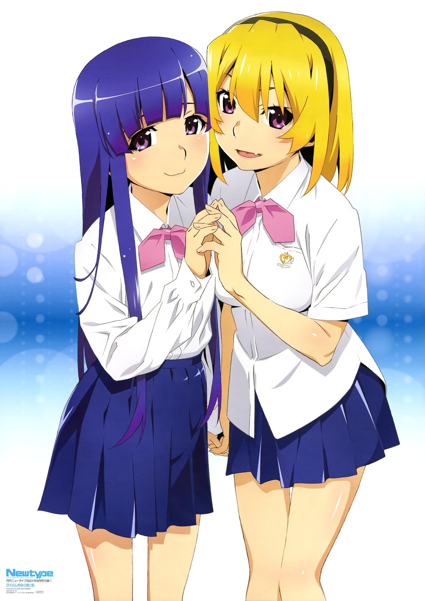furude rika and houjou satoko (higurashi no naku koro ni and 2 more) drawn by watanabe_akio