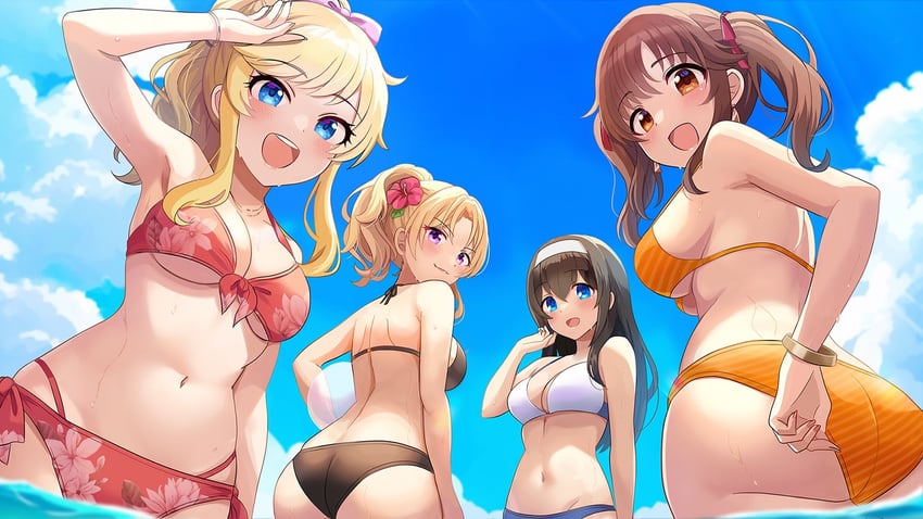 sagisawa fumika, ohtsuki yui, totoki airi, and kiryu tsukasa (idolmaster and 1 more) drawn by sakura_ran