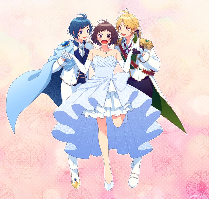 someya yuujirou, shibasaki aizou, and suzumi hiyori (kokuhaku jikkou iinkai and 1 more) drawn by tamakingx422x