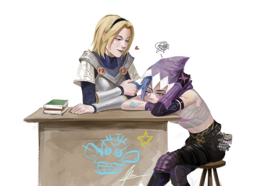 jinx, lux, arcane jinx, and arcane fractured jinx (league of legends and 1 more) drawn by minitary