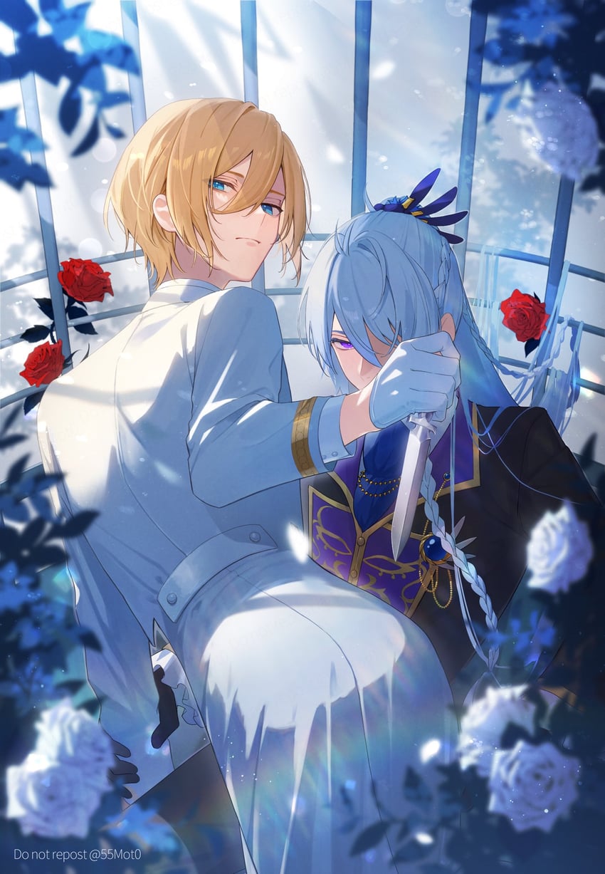 tenshouin eichi and hibiki wataru (ensemble stars!) drawn by 55mot0